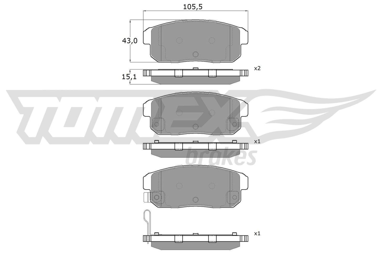 TOMEX Brakes Bremsbelagsatz, Scheibenbremse